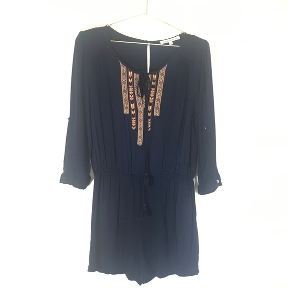 Daniel Rainn Aztec Detail Romper Tassel Tie Size M - Picture 1 of 6